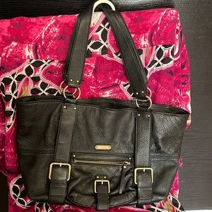 Michael Kors C-0912 Black Leather Hobo Satchel Bag